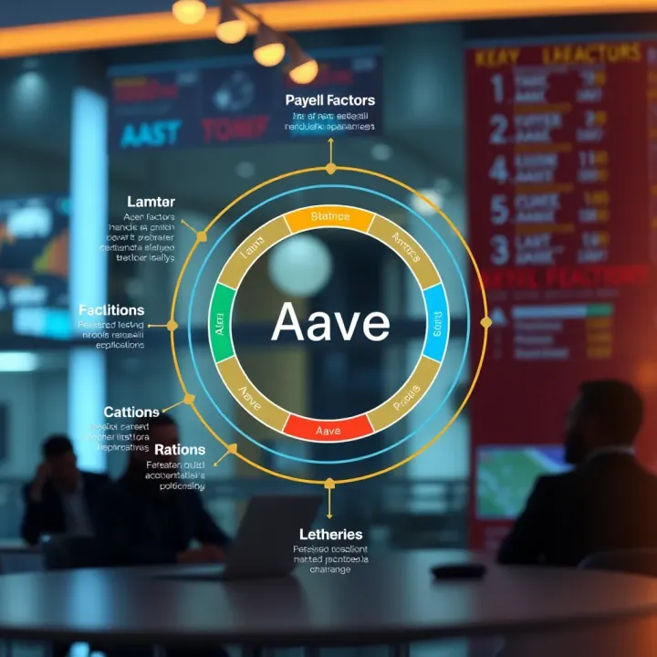 Diagram showing key factors influencing Aave's decentralized finance ecosystem