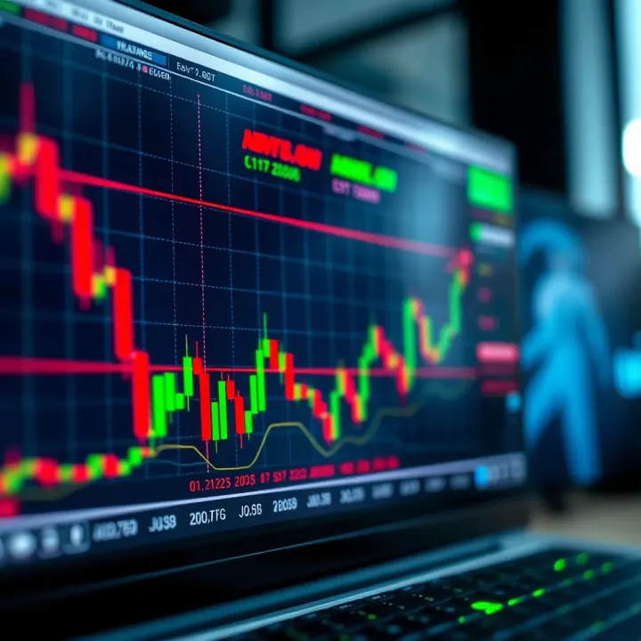 Graph showing signal trends for binary options trading with indicators