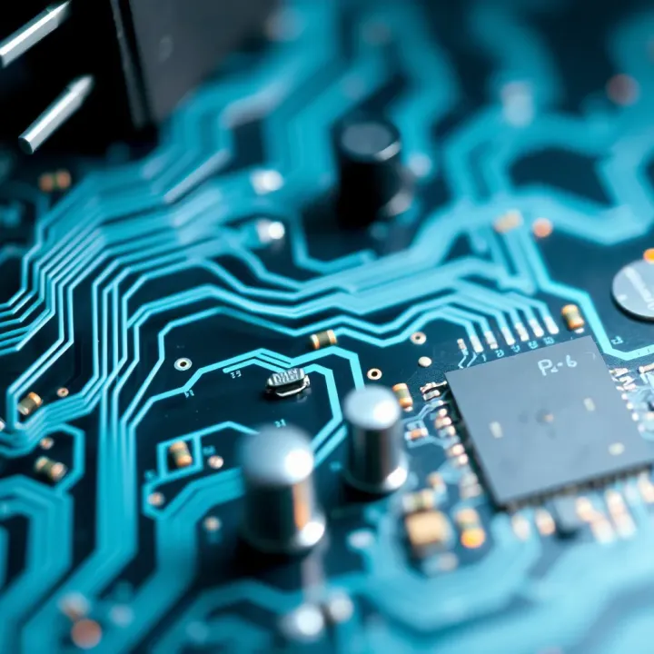 Digital circuit components demonstrating binary data flow in computing