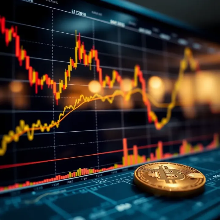 Graph showing Bitcoin price fluctuations and market trend analysis
