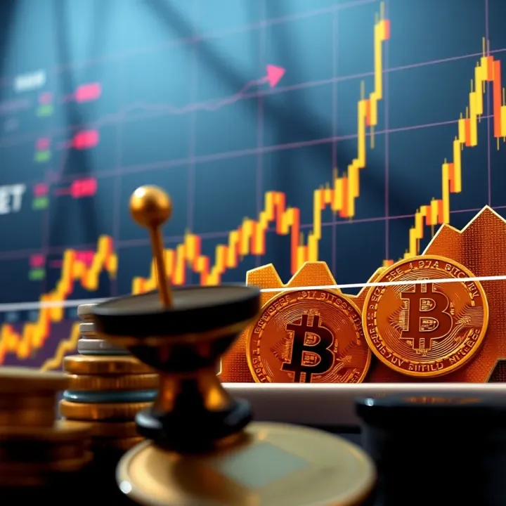 Graph showing Bitcoin price trends with economic and regulatory factors influencing the market
