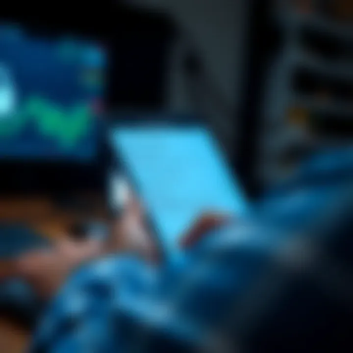 User accessing IQ Option account with mobile device showing recovery options and security features