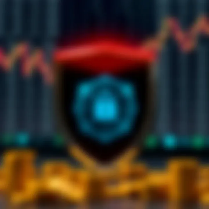Illustration of regulatory shield protecting investment icons symbolizing security in binary options trading