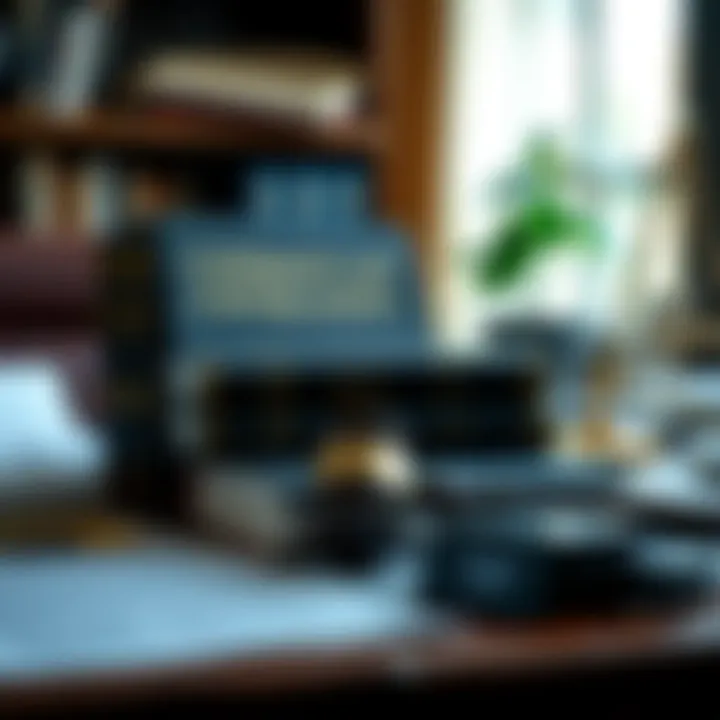 Overview of Brazilian Copyright Law and Regulations Illustration showing Brazilian copyright law books and legal documents on a desk