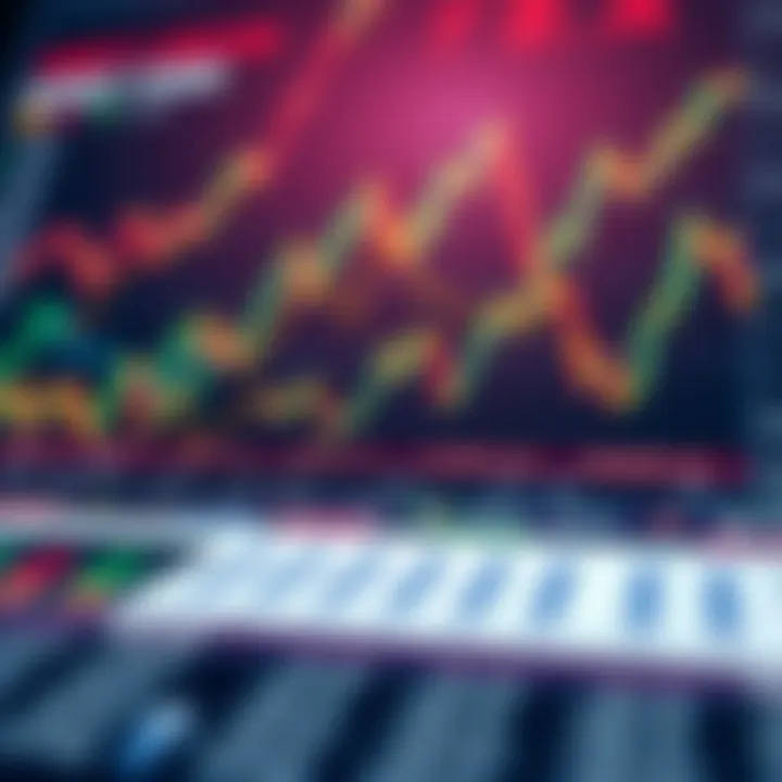 Graph showing various financial indices trends and market fluctuations