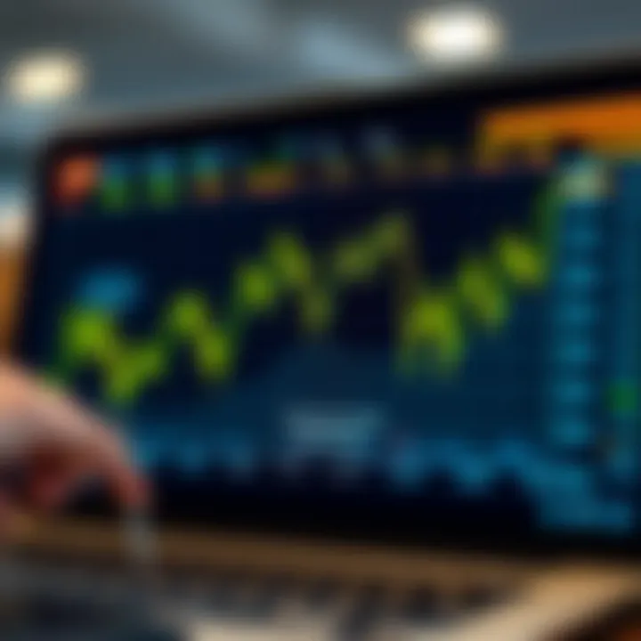 Graph showing fluctuations and trends in financial trade markets