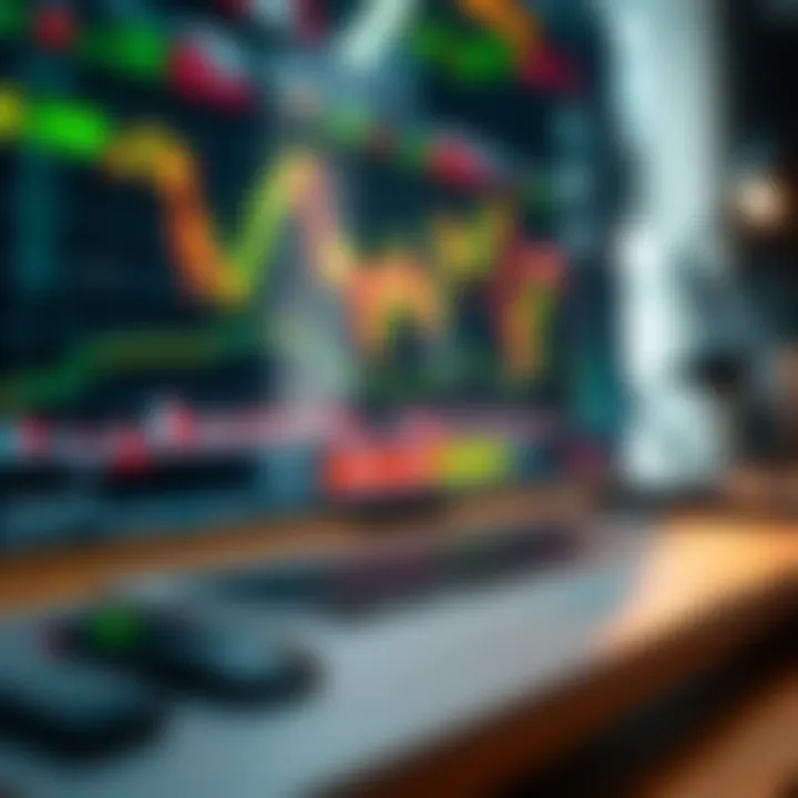 Conceptual representation of CFD trading showing financial charts and digital market elements