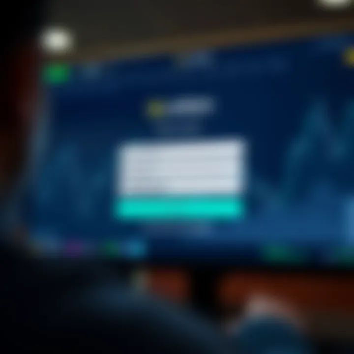 Secure login interface of IQ Option platform displaying username and password fields