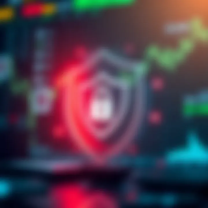 Security Features of Quotex Trading Platform Secure digital trading concept with shield and technology elements representing safety features