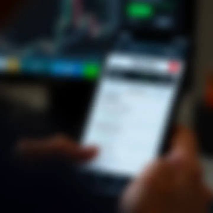 Mobile phone displaying Quotex app interface with trading options and charts