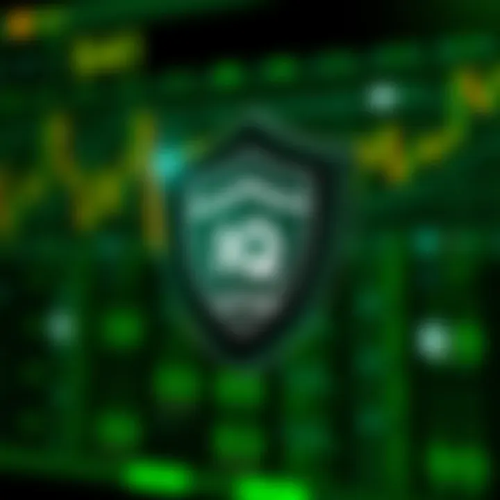 Security shield icon representing safety and regulation compliance in online trading platforms