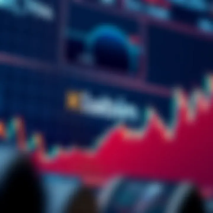 Stock market graph with Klabin company logo indicating investment growth potential