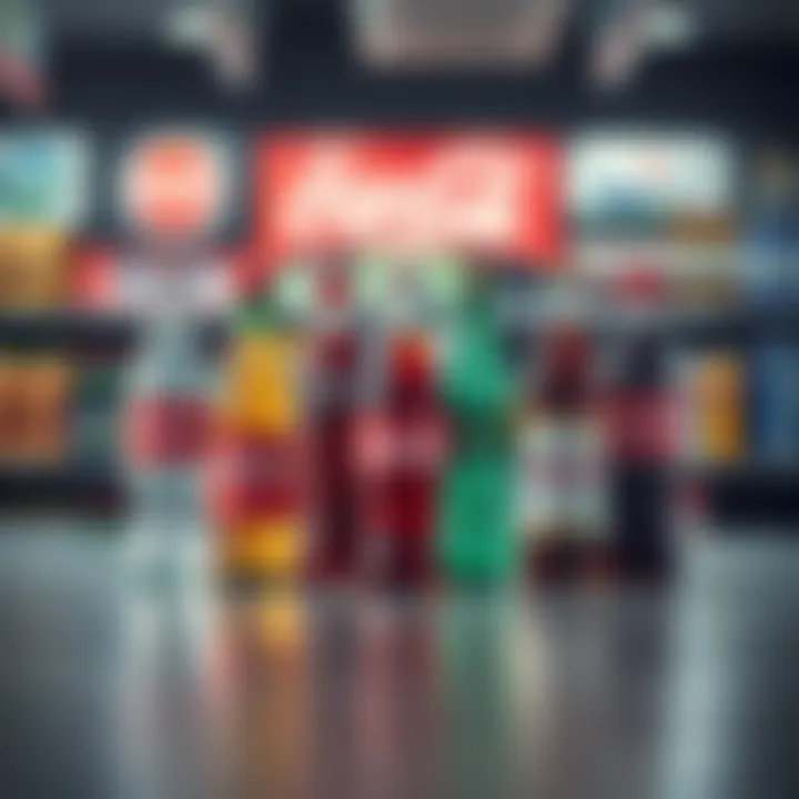 Global beverage market competitors showcasing diverse product ranges and brand logos
