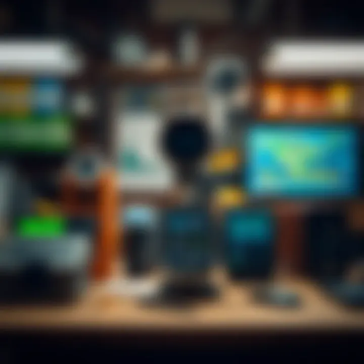 Modern weather instruments and digital tools used for meteorological data collection