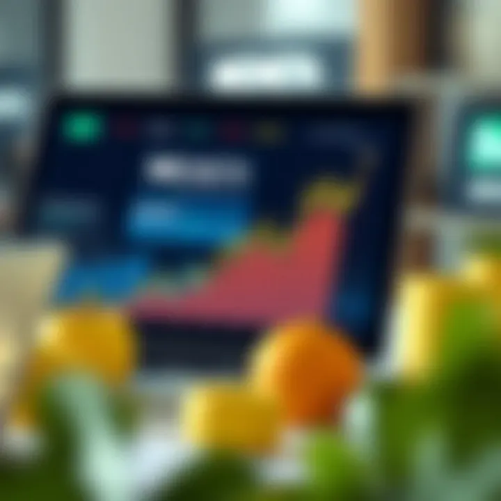 Graph illustrating global financial market trends with Moneta Markets branding