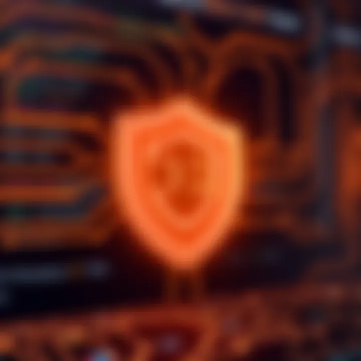 Security shield icon representing protection and trust in digital transactions