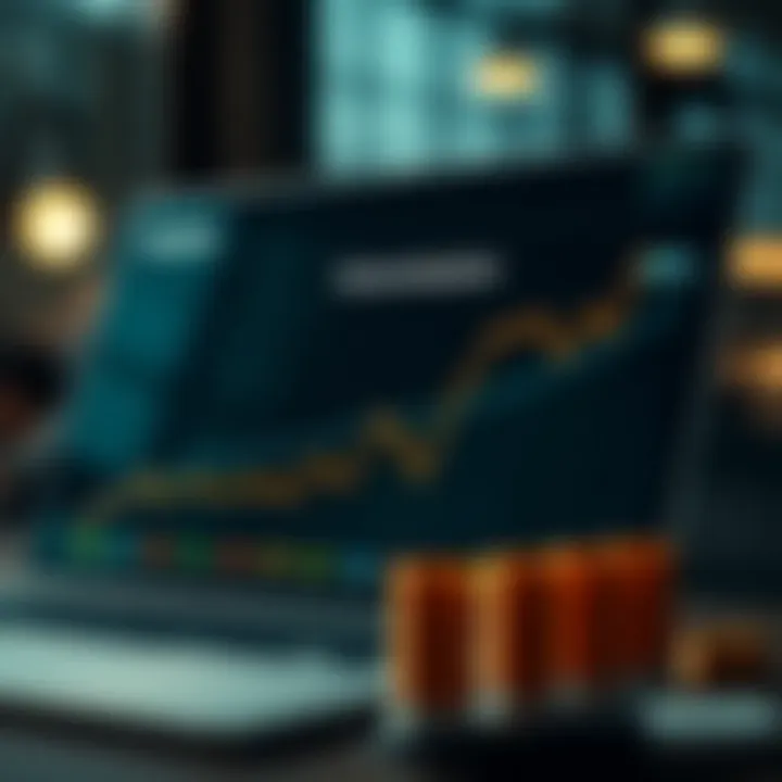 Chart displaying commission growth and affiliate marketing performance on Quotex platform