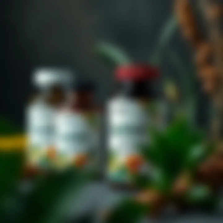 Detailed representation of Quitex product packaging and natural ingredients