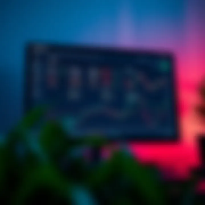 Quotex application interface displayed on a computer screen showing trading options and charts