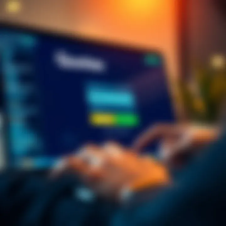 User entering credentials on Quotex login screen with secure connection indicated