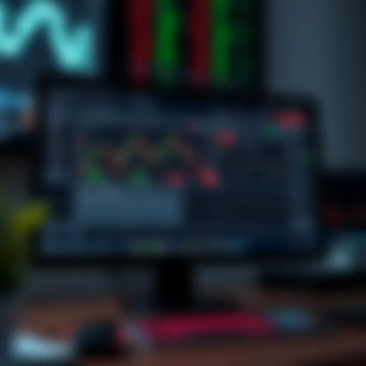 Computer screen displaying Quotex application interface with trading charts and options