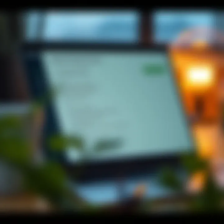 System Requirements for Quotex on PC Checklist of system requirements beside a laptop showing Quotex app