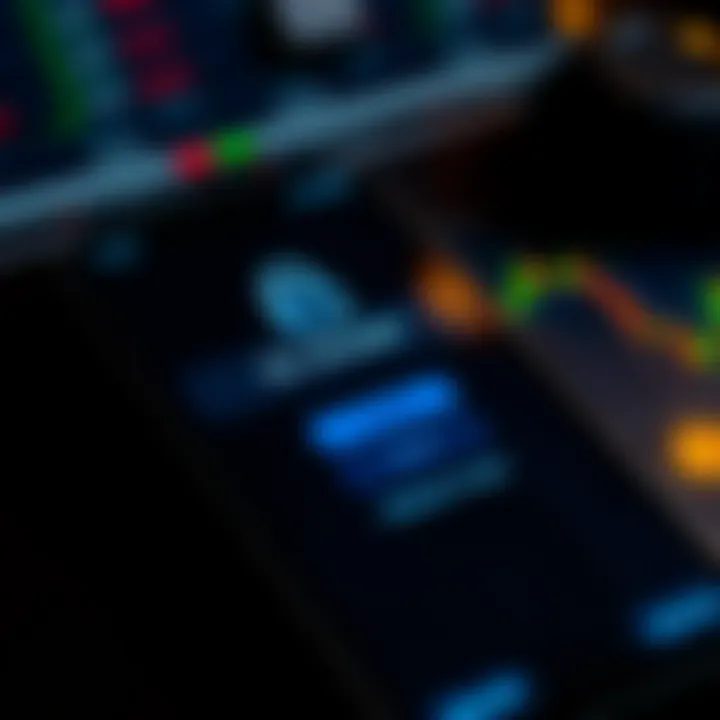 Secure login screen on a smartphone for a financial trading platform