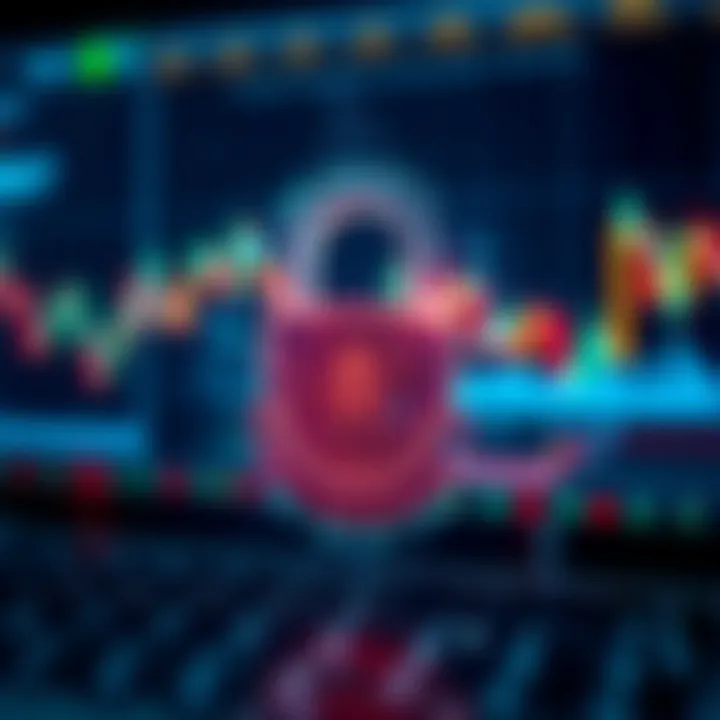 Secure digital padlock symbolizing encryption and protection of online trading accounts