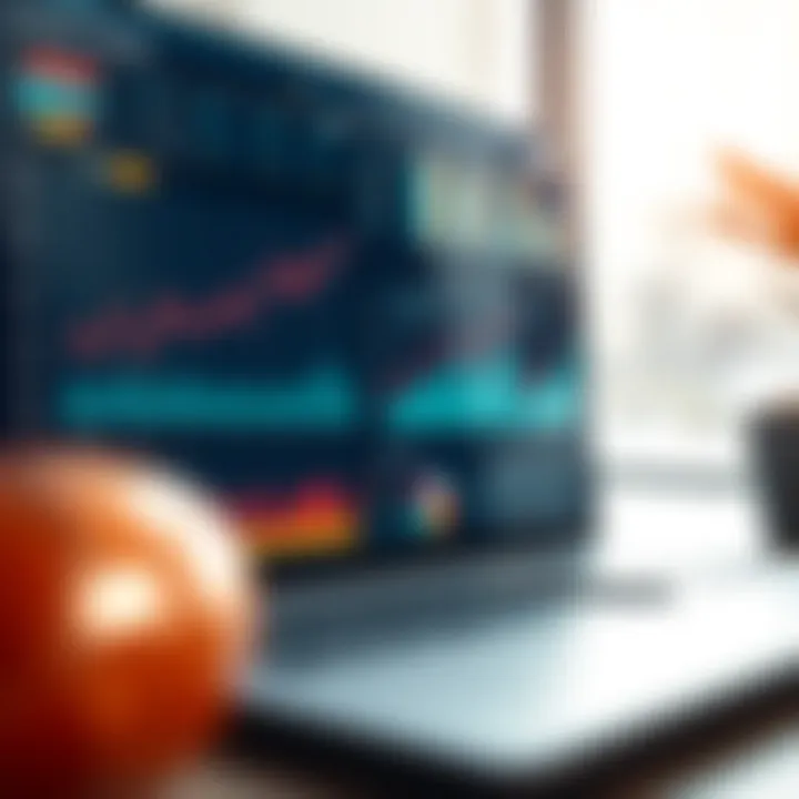 Strategic planning on a digital dashboard displaying charts, market trends, and e-commerce growth metrics
