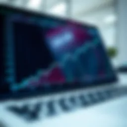 Graph showing upward and downward trends in online trading markets