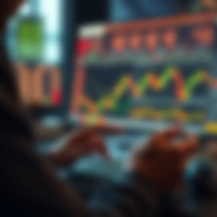 Person analyzing charts and trading strategies on a digital tablet