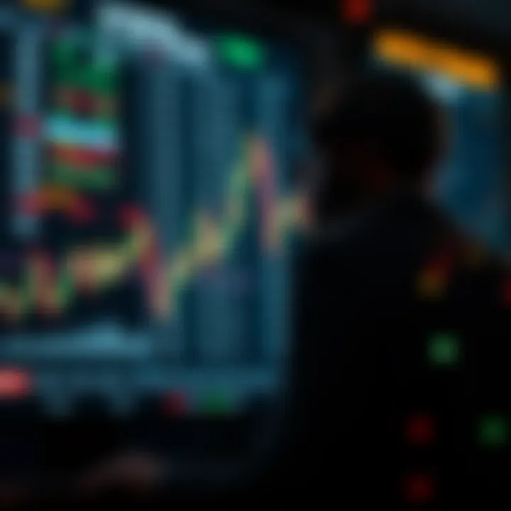Graphical representation of automated trading algorithms analyzing financial market data