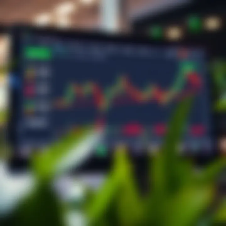 Graph showing financial trading trends on an online platform interface