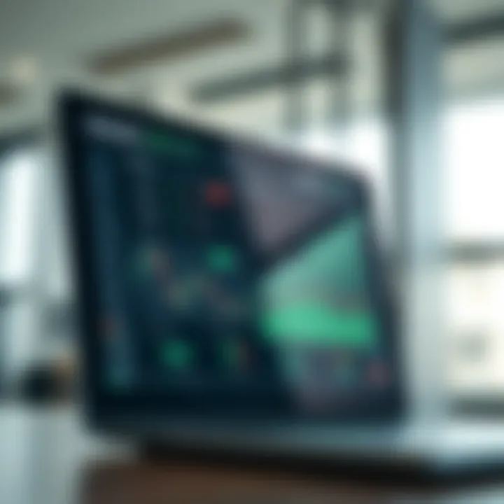 User interface of a pocket broker platform showing stock market tools and charts