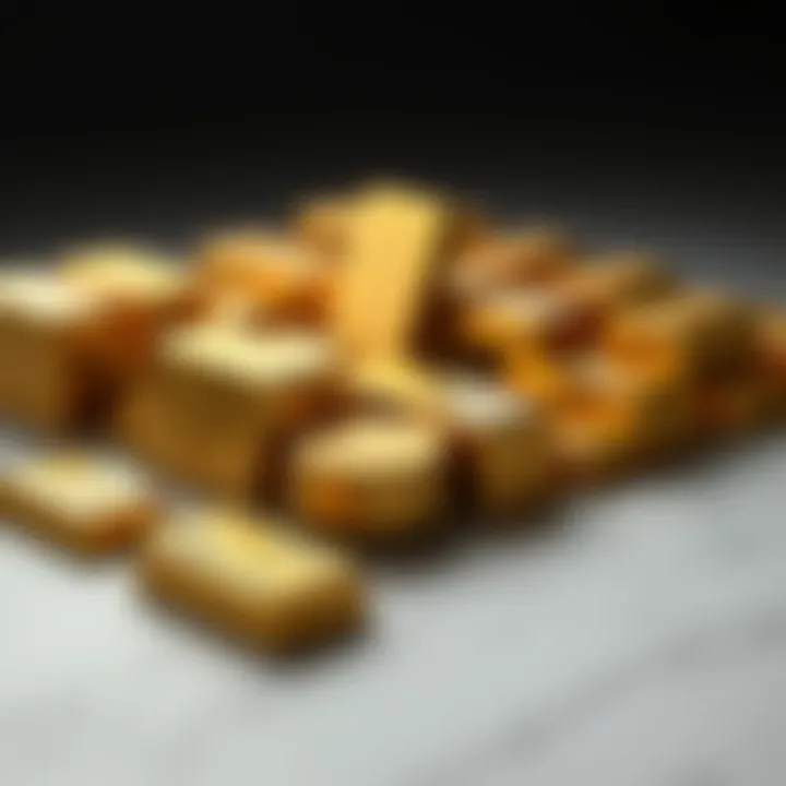 Collection of various gold bars with different sizes and weights arranged neatly to illustrate market variations