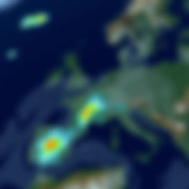 Weather map showing temperature and precipitation patterns in Solana region