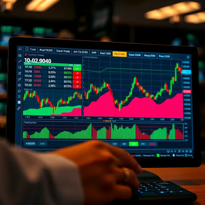 Automated trading bot interface displaying real-time market data and trading signals