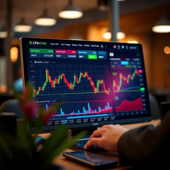 Illustration of a secure digital trading platform interface for managing CFD accounts