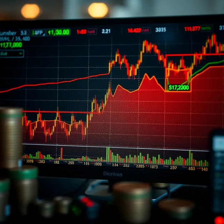 Graph showing fluctuating financial market trends relevant to CFD trading