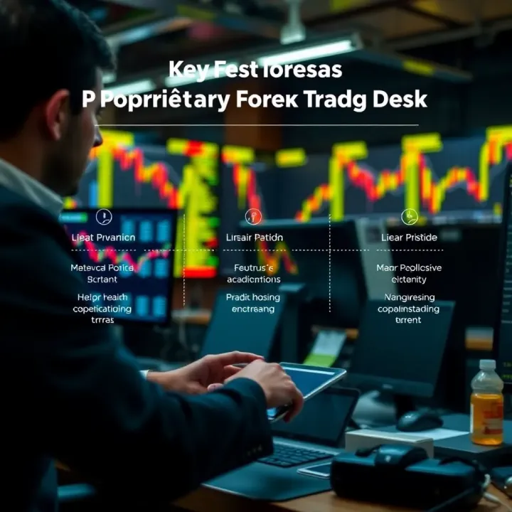 Illustration showing criteria and key factors for selecting a proprietary Forex trading desk