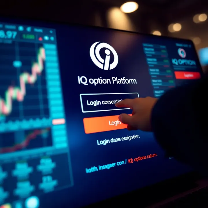 User entering login credentials on IQ Option platform