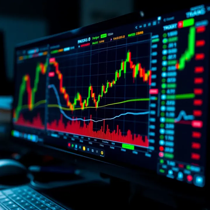 Graph showing Forex market trends and analysis strategies on a computer screen