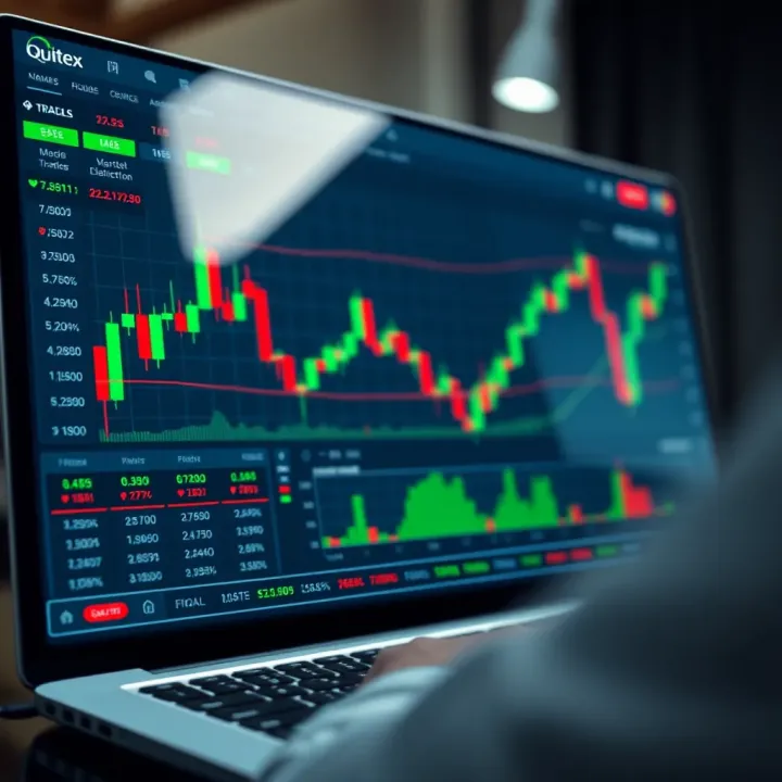 User interface of Quotex online trading platform showing market charts and trading options