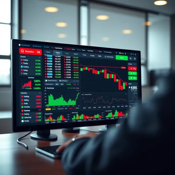 Interface of Quotex trading platform showing various financial assets and live charts