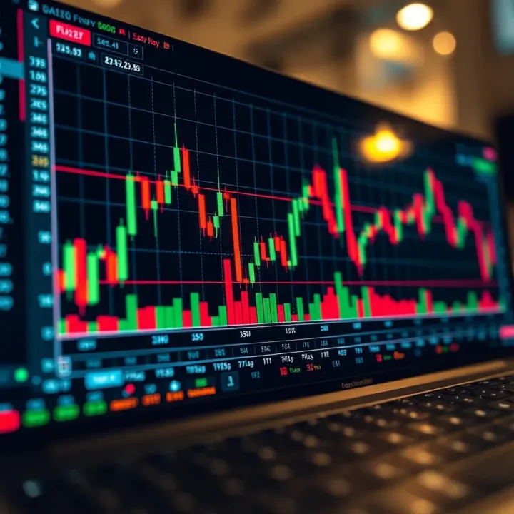Detailed forex trading chart showing currency pair fluctuations and indicators for market analysis