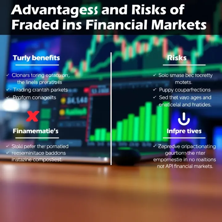 Visual representation of key benefits and risks involved in using API trading in financial markets