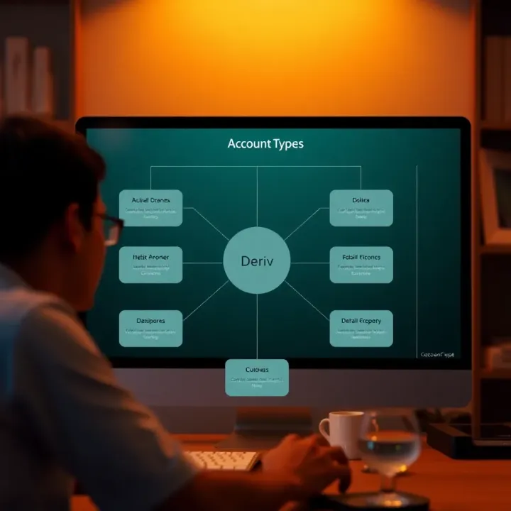 Diagram illustrating different types of accounts available on Deriv platform