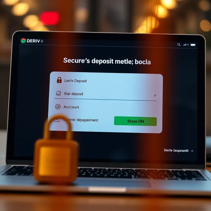 Secure login screen displaying methods of deposit for Deriv real account