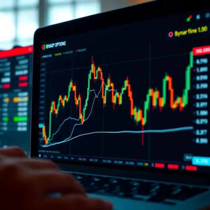 Graph illustrating potential benefits and risks of binary options trading