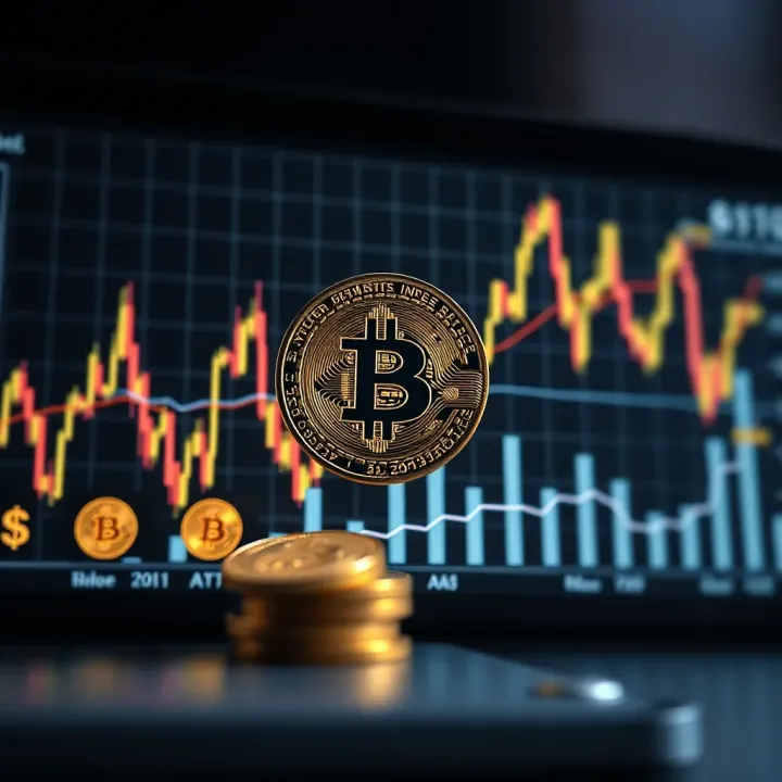 Graph depicting cryptocurrency market volatility alongside economic events